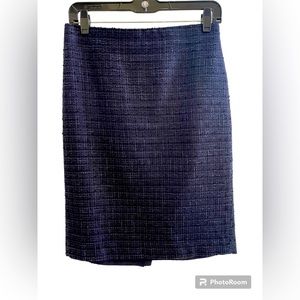Ann Taylor Navy Tweed Pencil Skirt